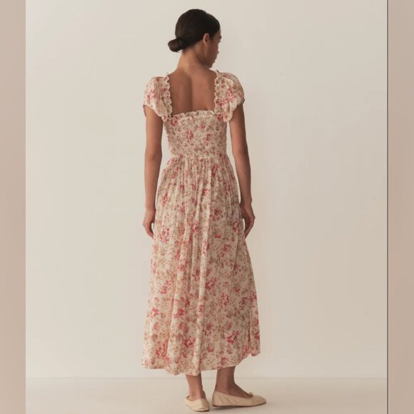 DÔEN Stanza lace-trimmed floral-print organic cotton-voile midi dress - Picture 3 of 10